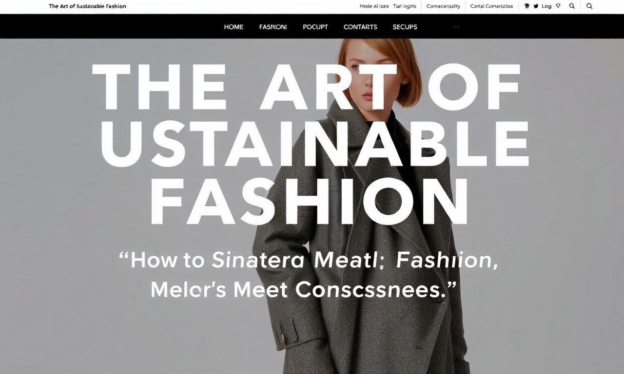 The Art of Sustainable Fashion: Where Style Meets Consciousness