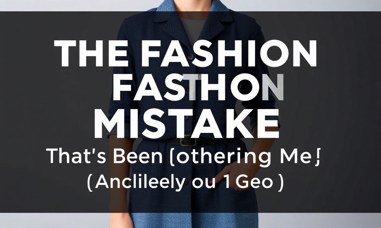 The Fashion Faux Pas That's Been Haunting Me (And Probably You Too)