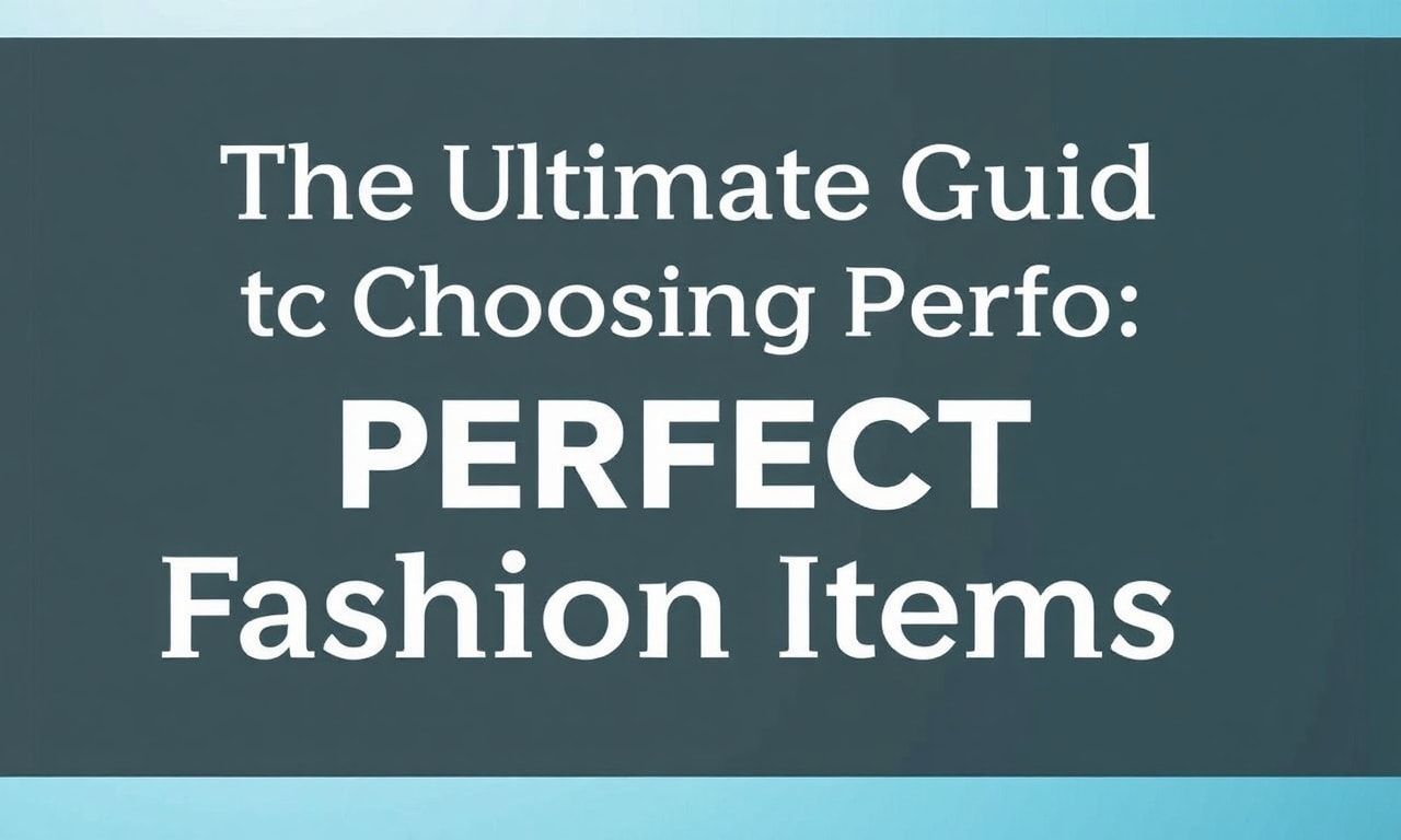 The Ultimate Guide to Picking Perfect Fashion Pieces